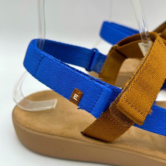 Everlane Women's The Renew Sport Sandal Size 7.5, Camel Tan and blue, scrappy - Picture 8 of 12